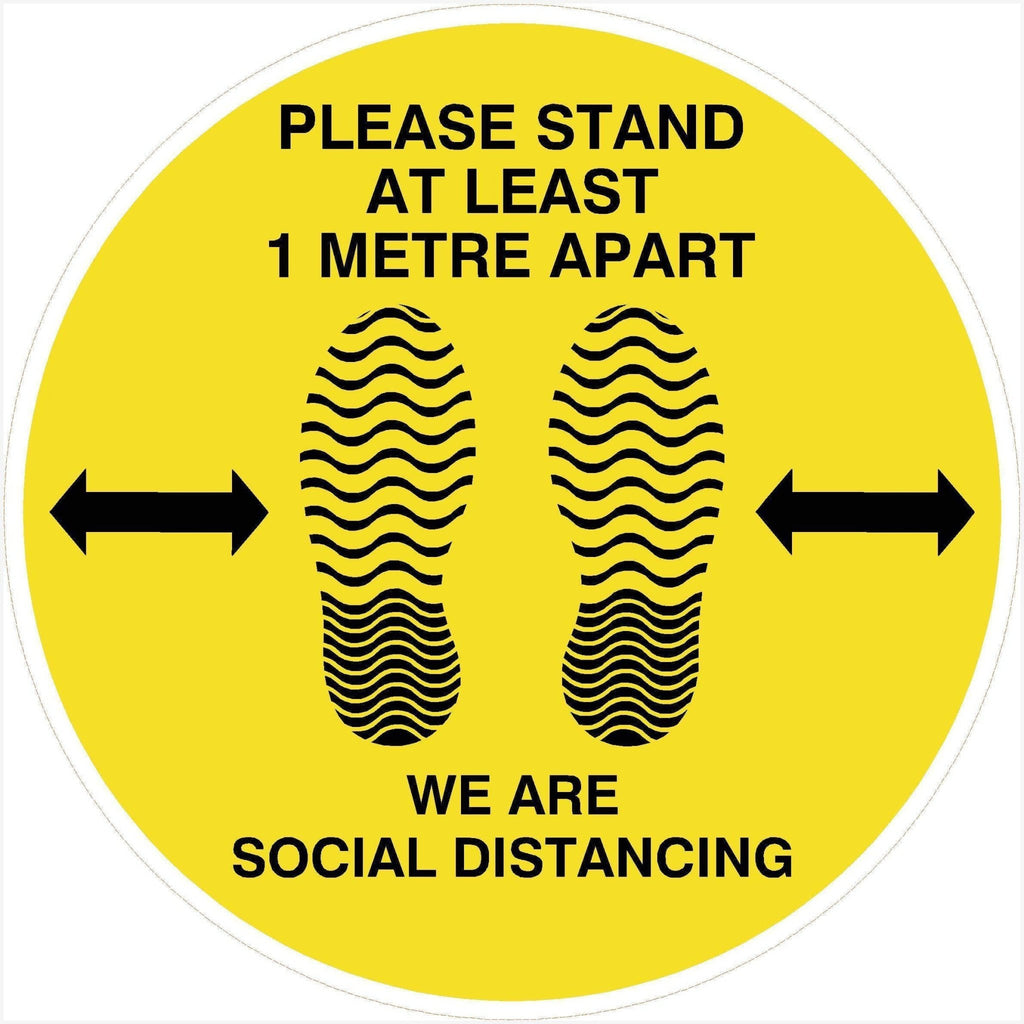 Please Stand 1 Metre Apart Social Distancing 1m Floor Sticker - The Sign Shed