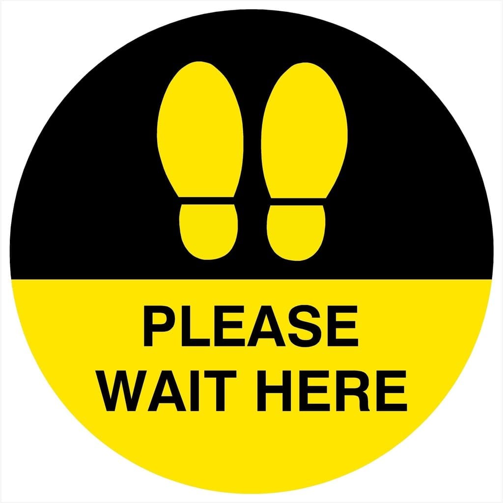 Please Wait Here Floor Sticker - The Sign Shed