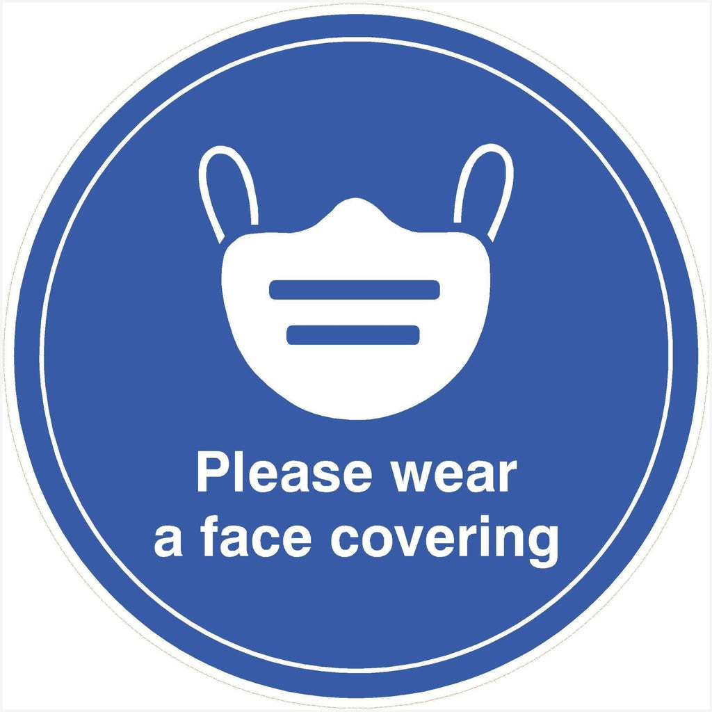 Please Wear A Face Covering Floor Sticker - The Sign Shed
