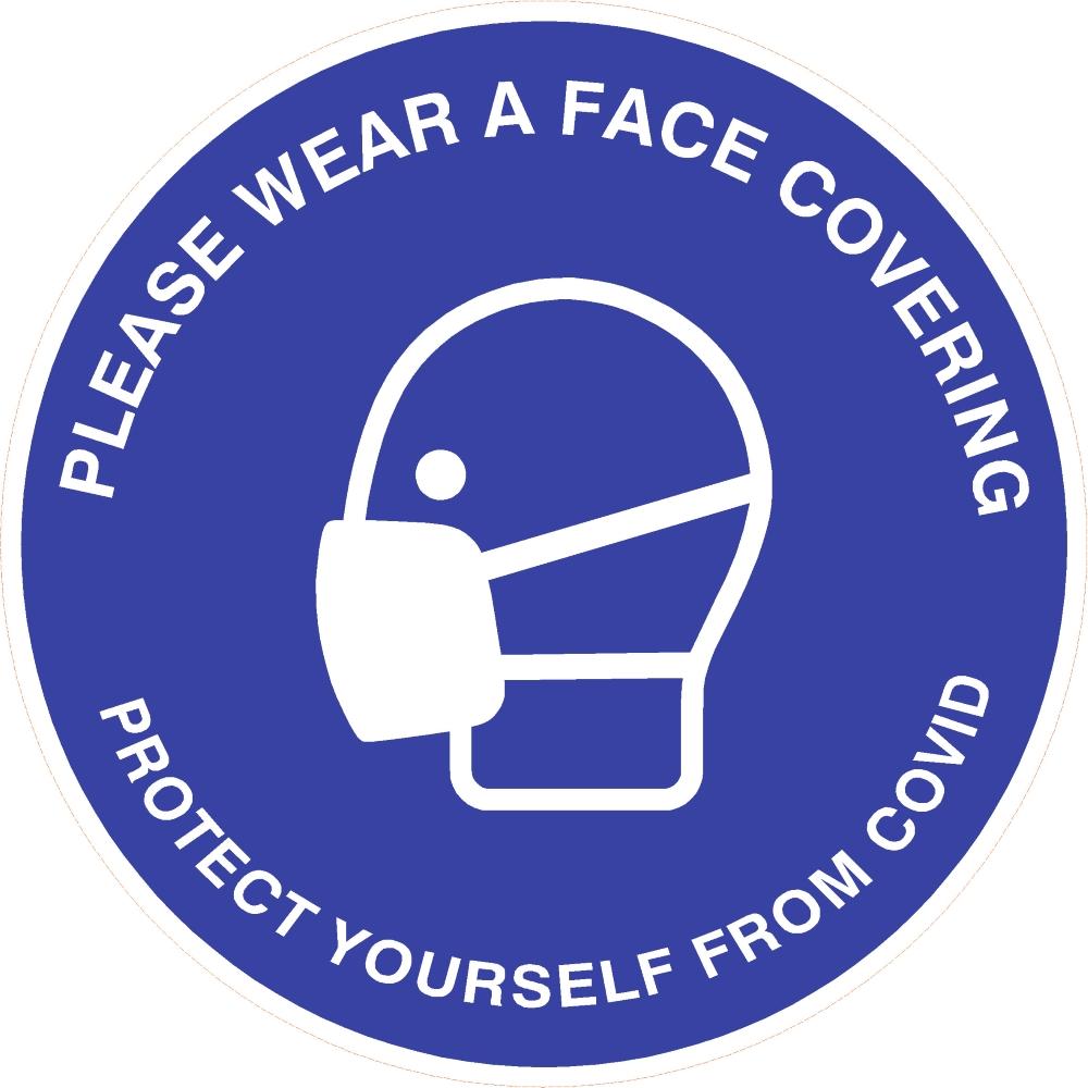 Please Wear A Face Covering Protect From Virus Sticker - The Sign Shed