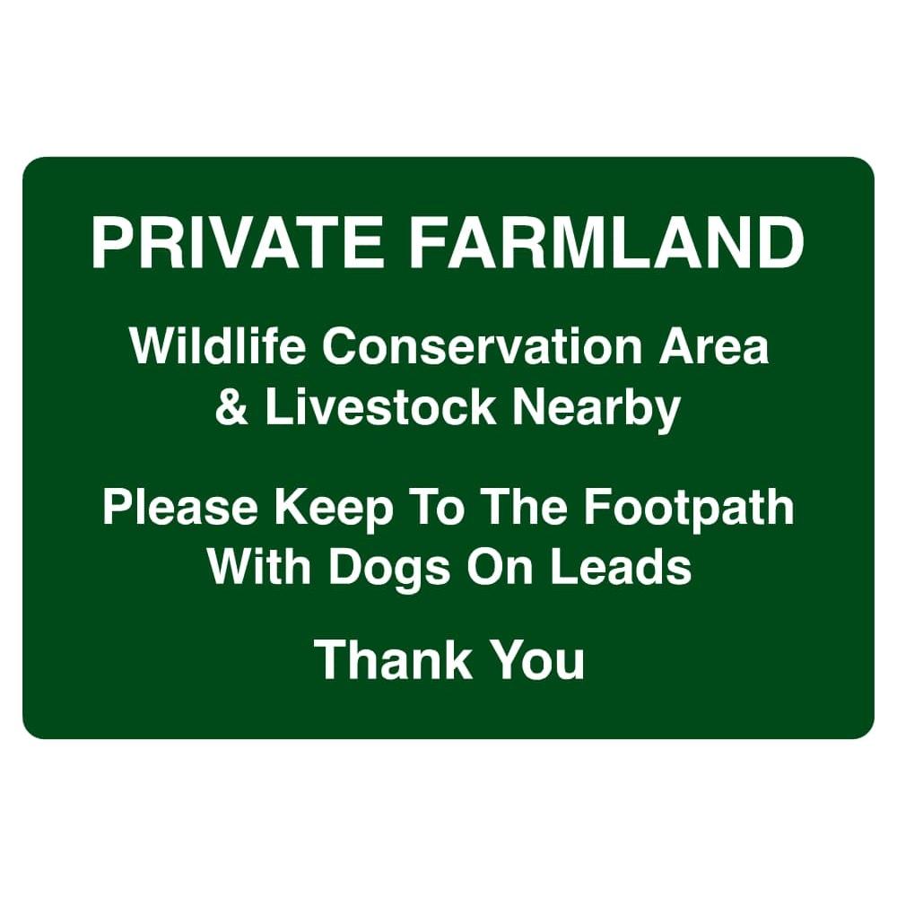 Private Farmland Wildlife Conservation Area Sign - The Sign Shed