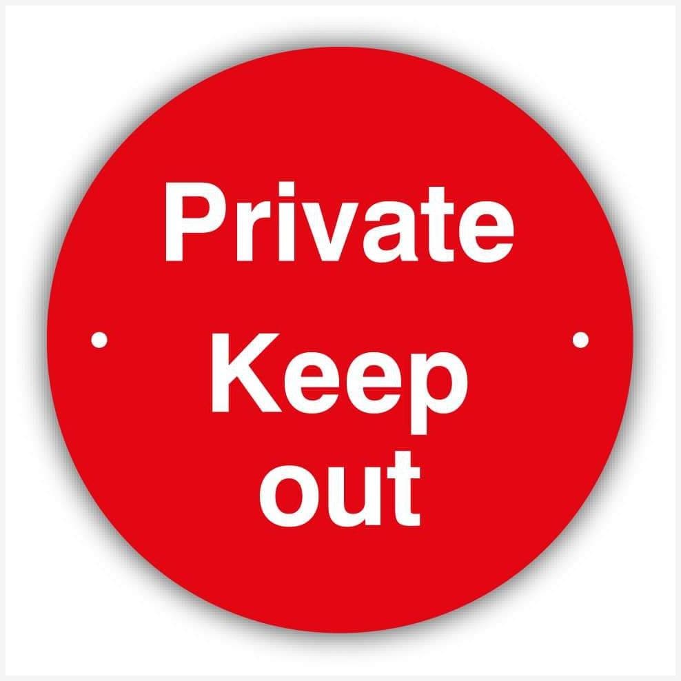 Private Keep Out Red Waymarker sign - The Sign Shed