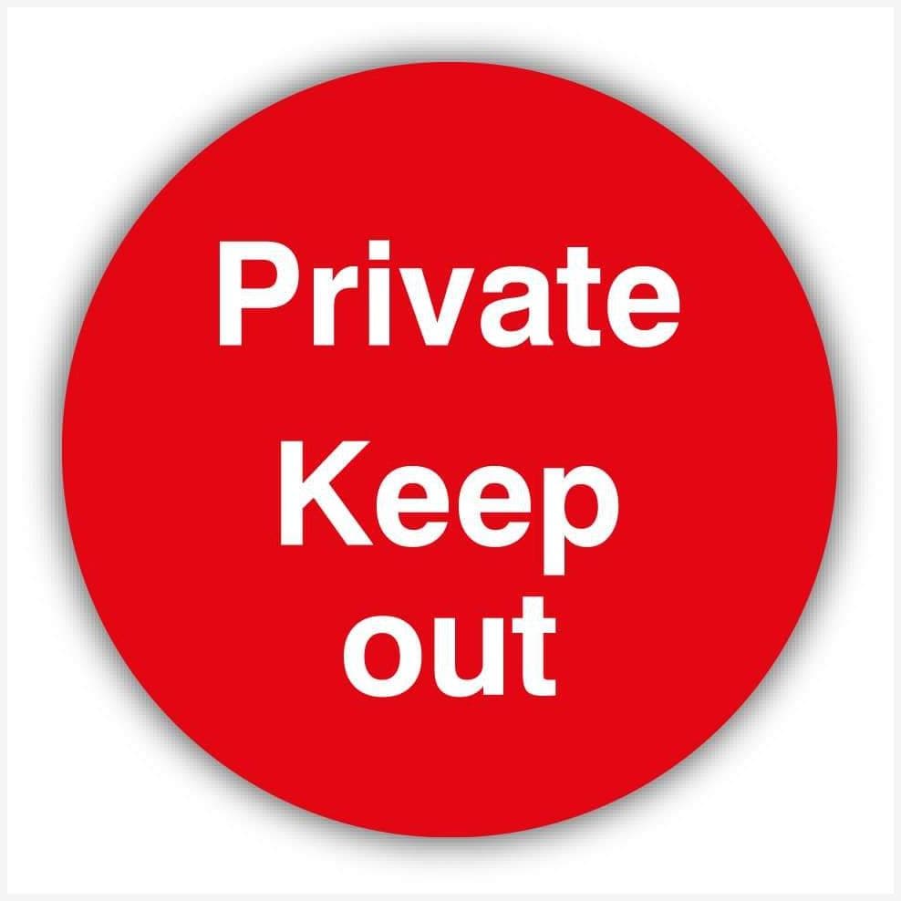 Private Keep Out Red Waymarker sign - The Sign Shed