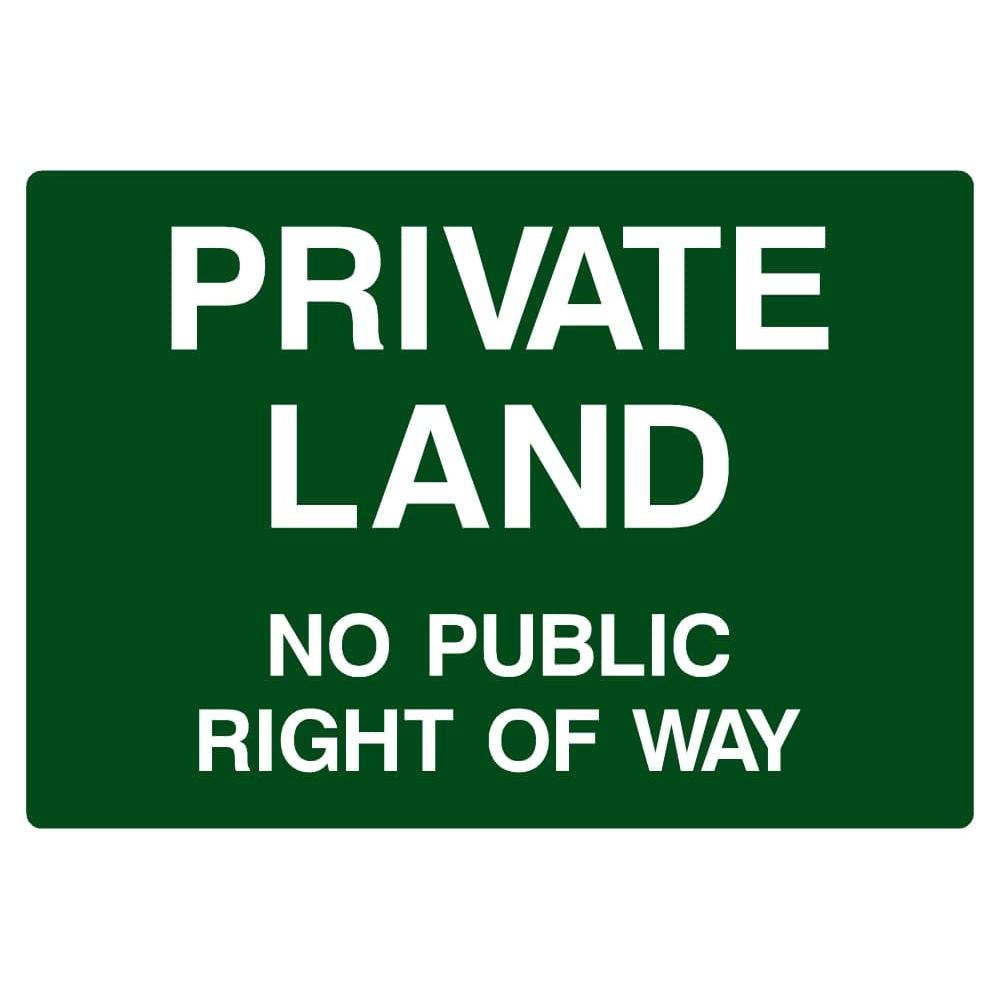 Private Land No Public Right Of Way Sign - The Sign Shed