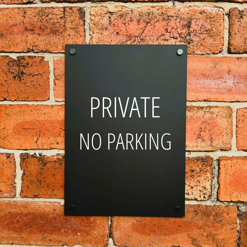 Private No Parking Sign Midnight Black - The Sign Shed