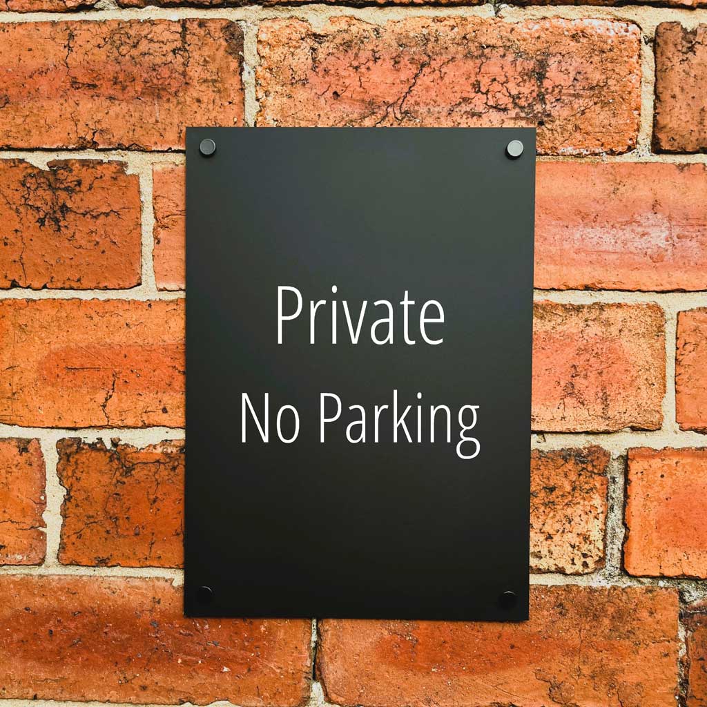 Private No Parking Sign Midnight Black - The Sign Shed