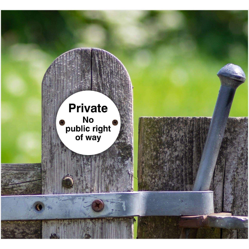 Private No Public Right of Way White Waymarker sign - The Sign Shed