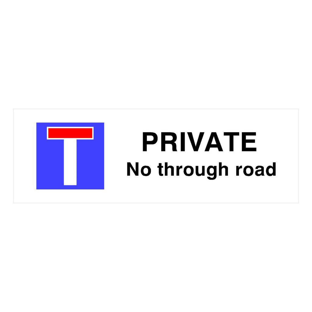 Private No Through Road Landscape Sign - The Sign Shed