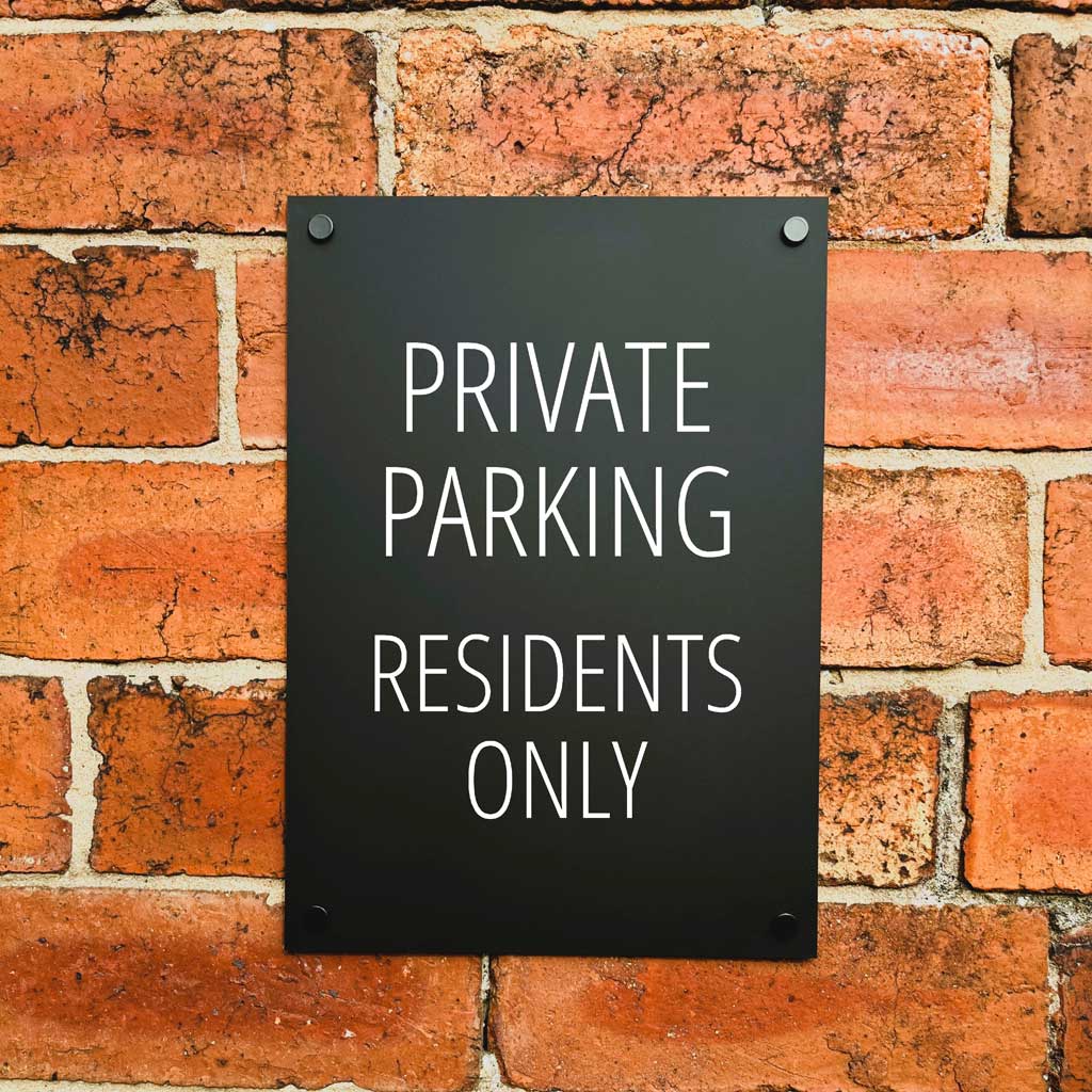 Private Parking Residents Only Sign Midnight Black - The Sign Shed