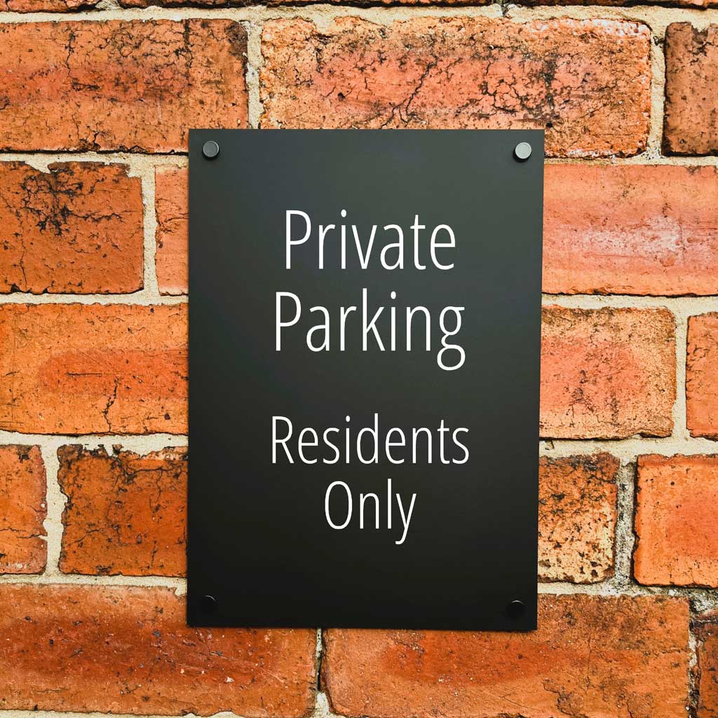 Private Parking Residents Only Sign Midnight Black - The Sign Shed