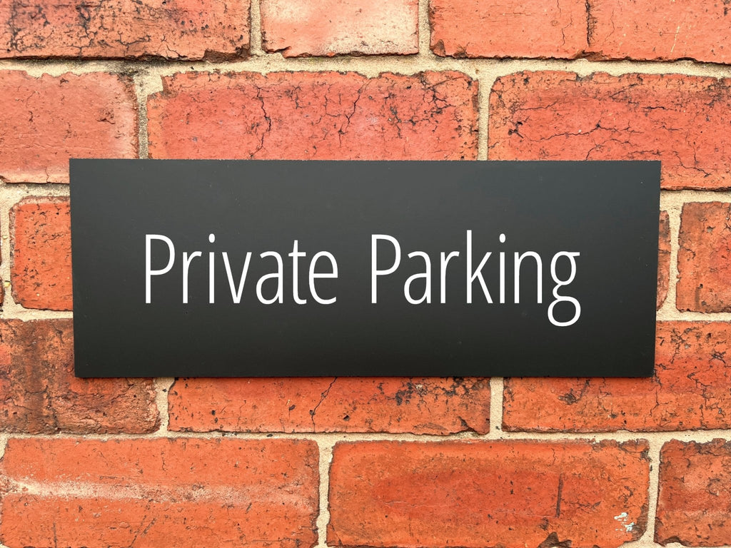 Private Parking Sign Midnight Black Landscape - The Sign Shed