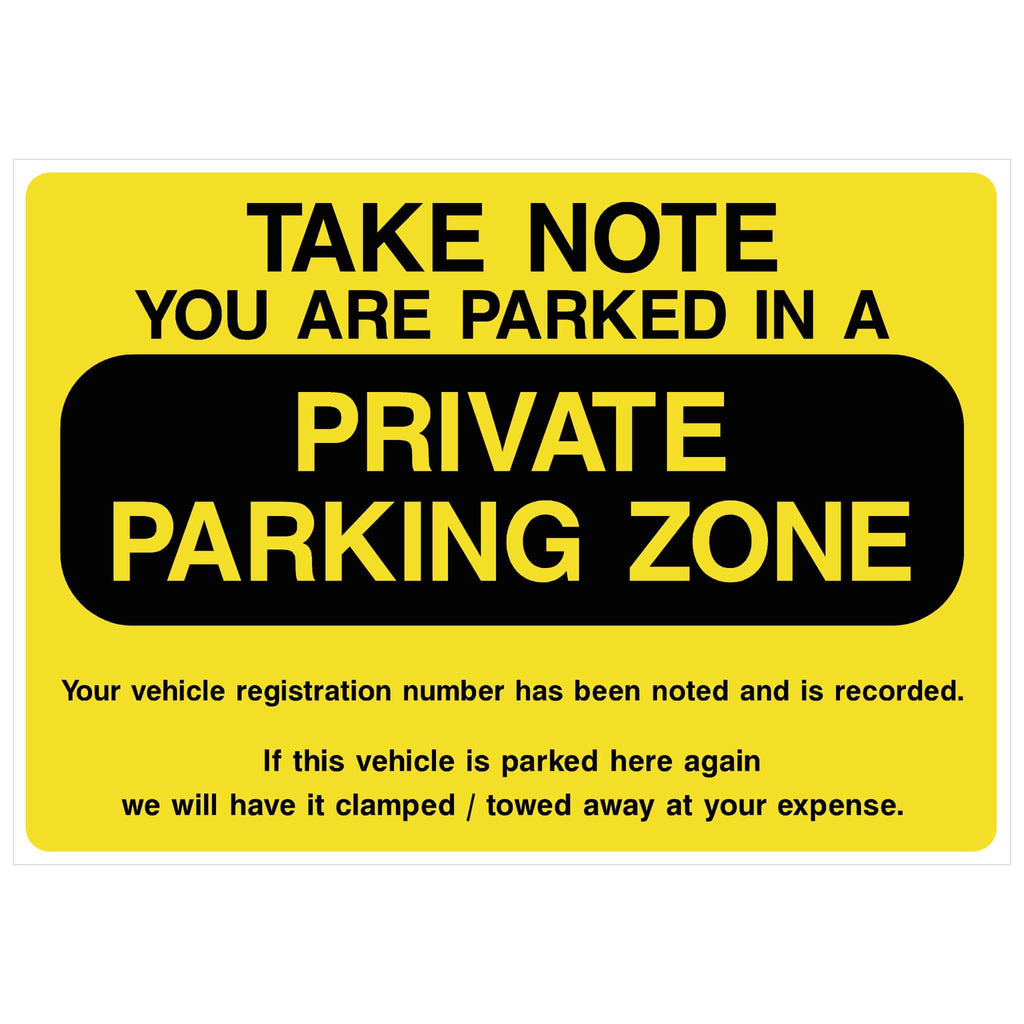 Private Parking Zone Sign - The Sign Shed