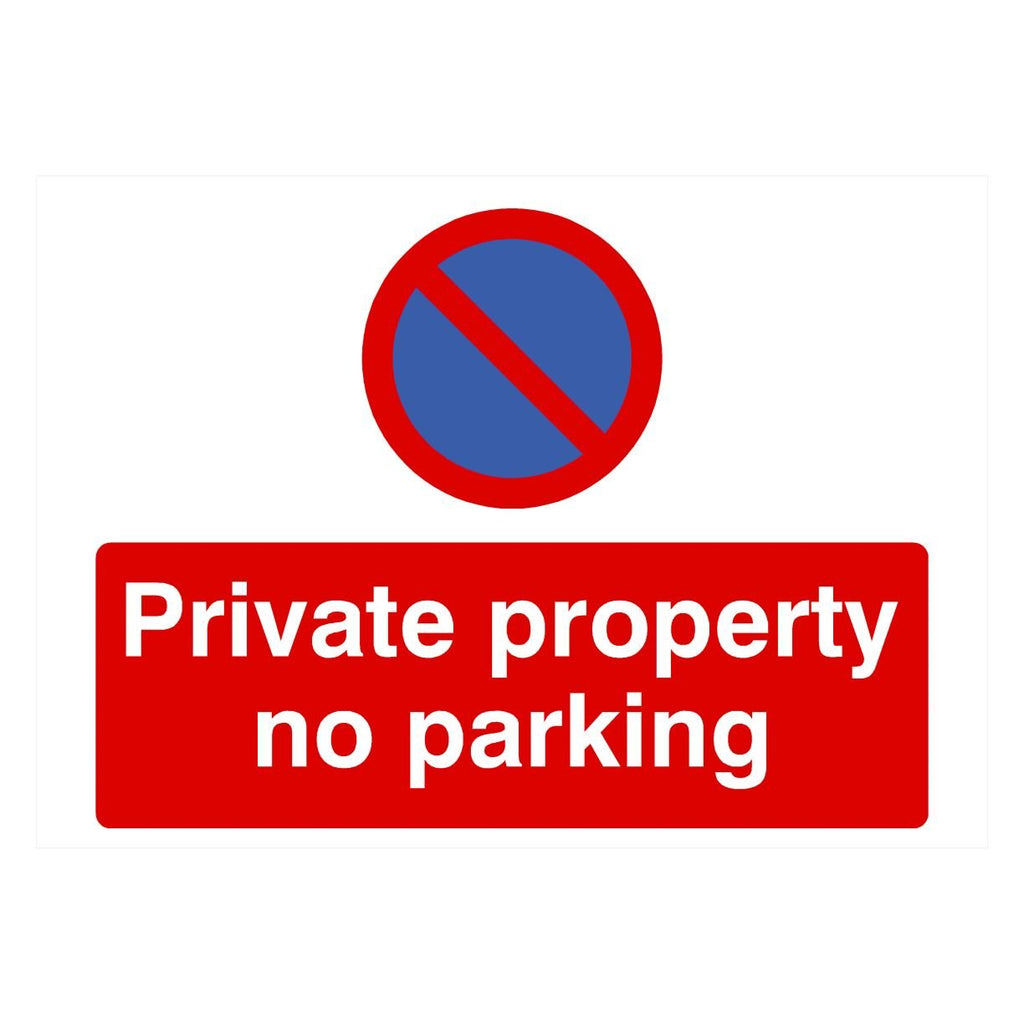 Private Property No Parking At Any Time Landscape - The Sign Shed