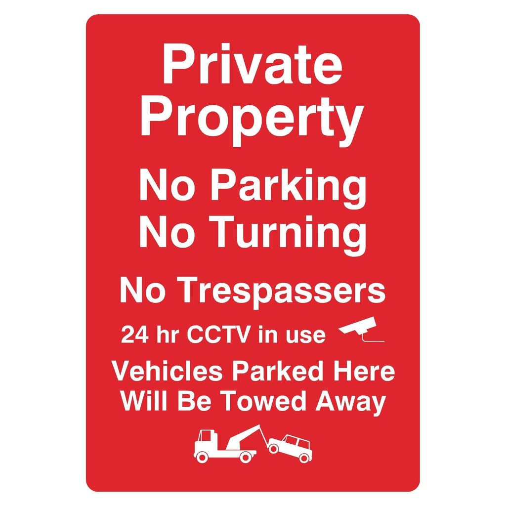 Private Property No Parking CCTV Sign - The Sign Shed