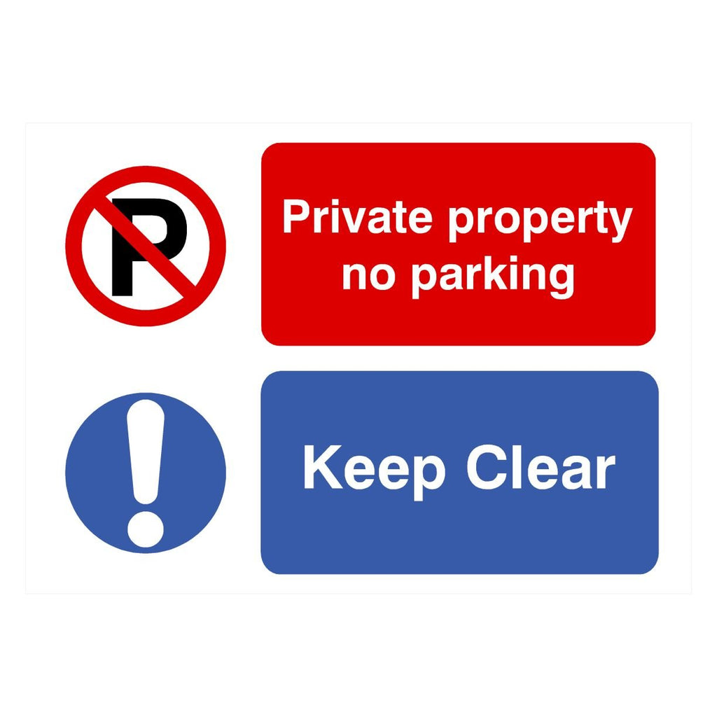 Private Property No Parking Keep Clear P Sign - The Sign Shed