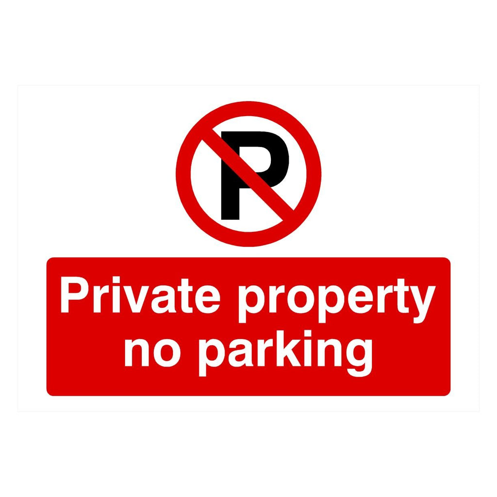 Private Property No Parking P Sign Landscape - The Sign Shed