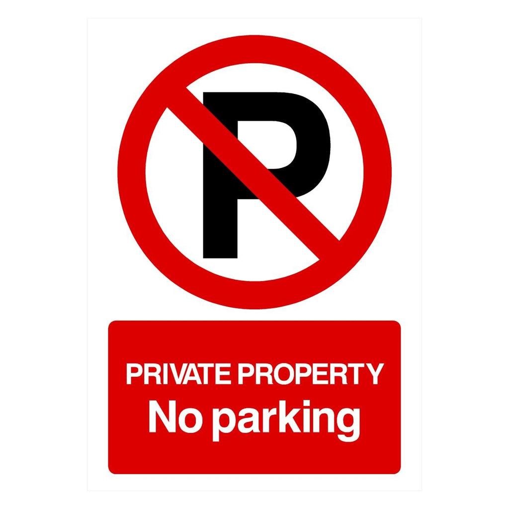 Private Property No Parking Sign Portrait - The Sign Shed