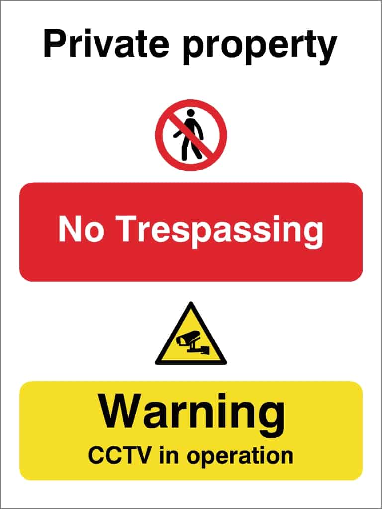 Private Property No Trespassing CCTV in Operation Sign - The Sign Shed