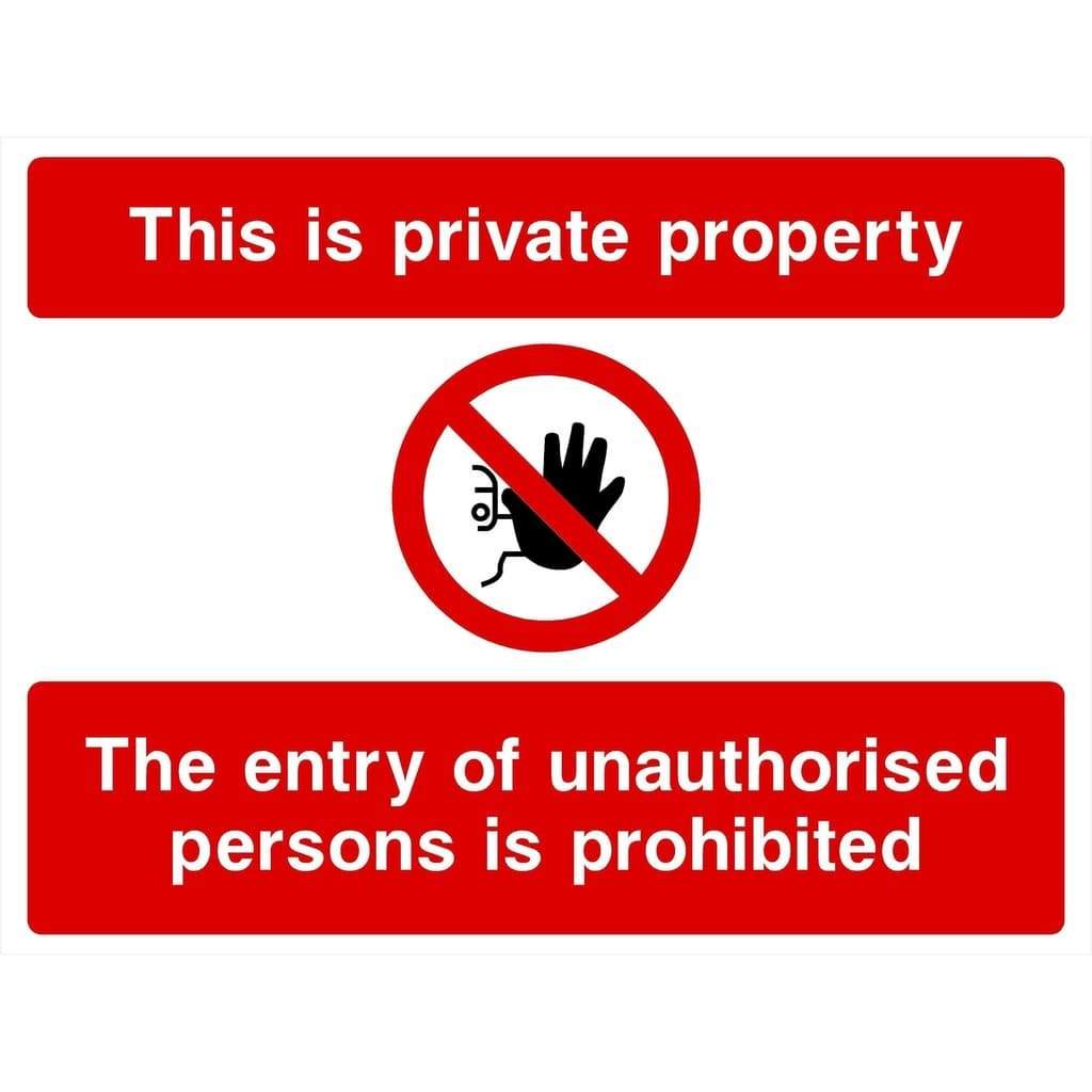 Private Property Sign Red - The Sign Shed