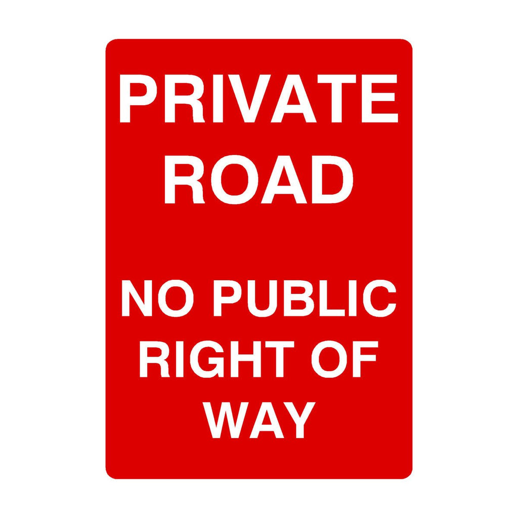Private Road No Public Right Of Way Portrait Sign - The Sign Shed