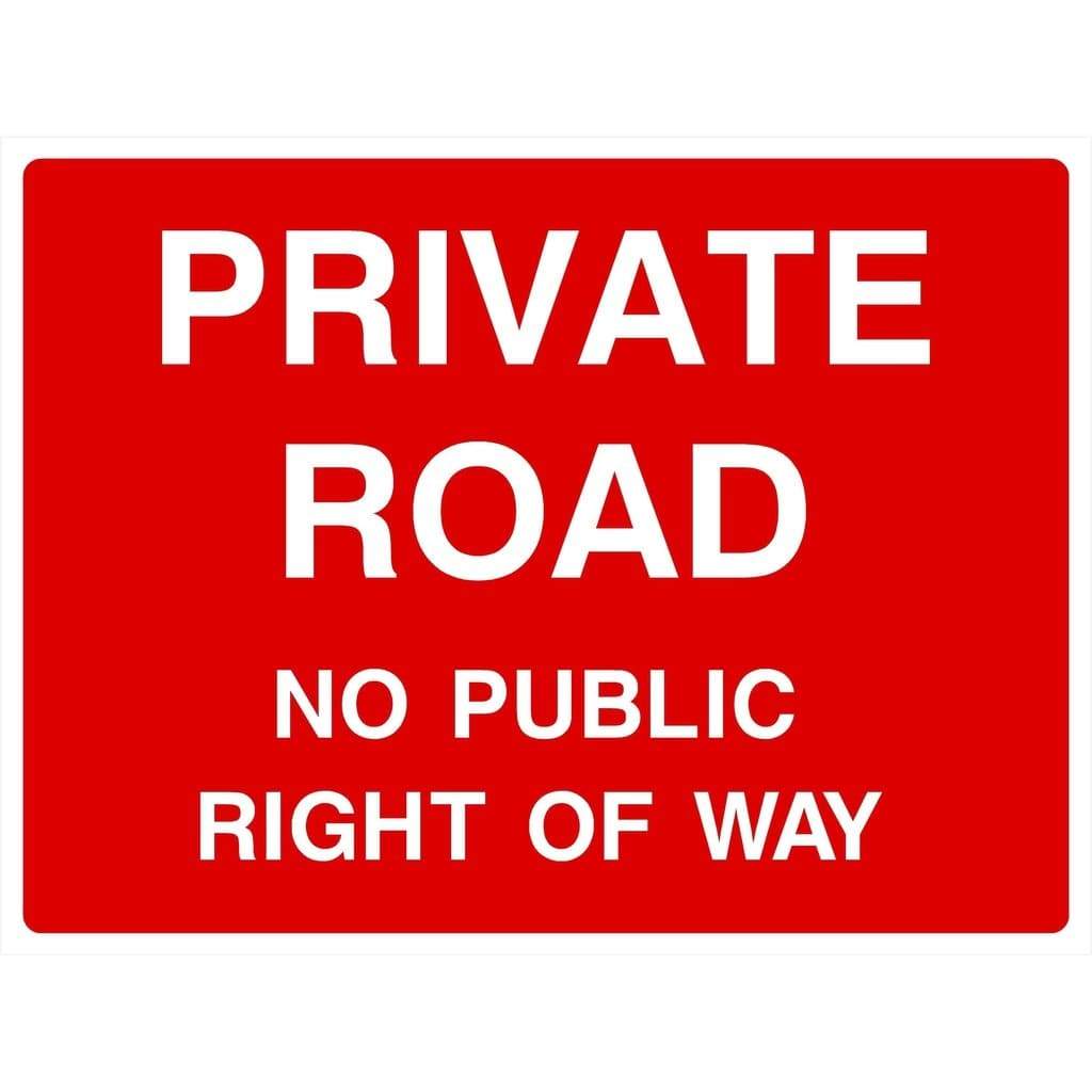 Private Road No Public Right Of Way Sign - The Sign Shed