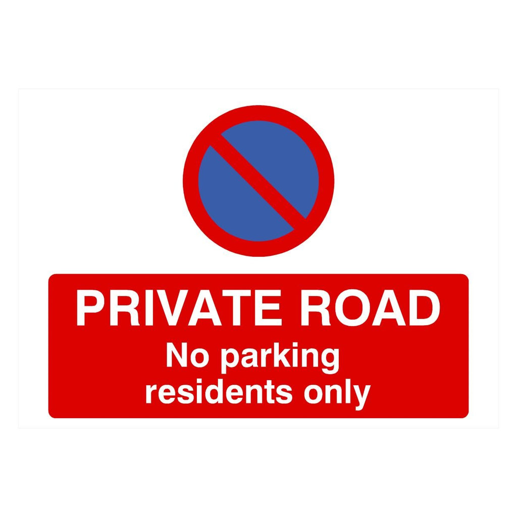 Private Road Residents Only At Any Time Landscape - The Sign Shed