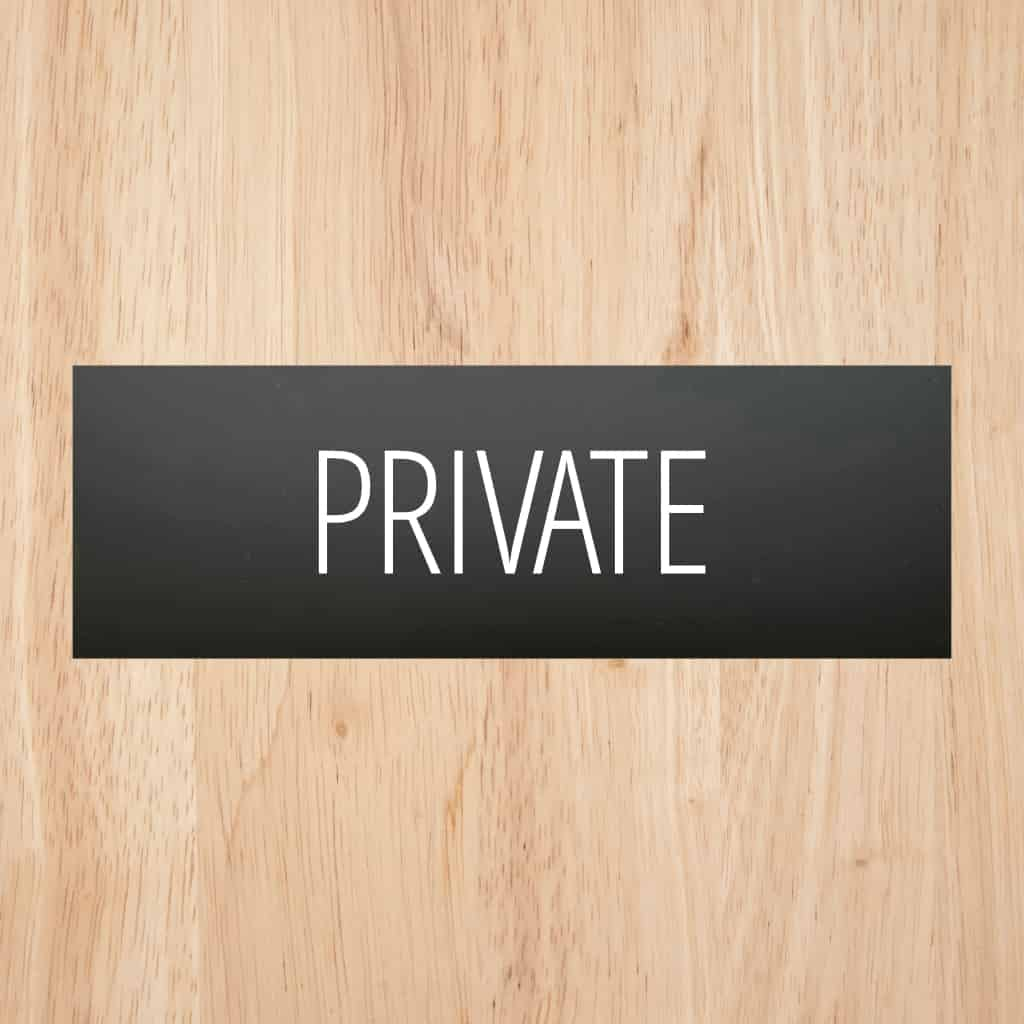 Private Sign Midnight Black Landscape - The Sign Shed