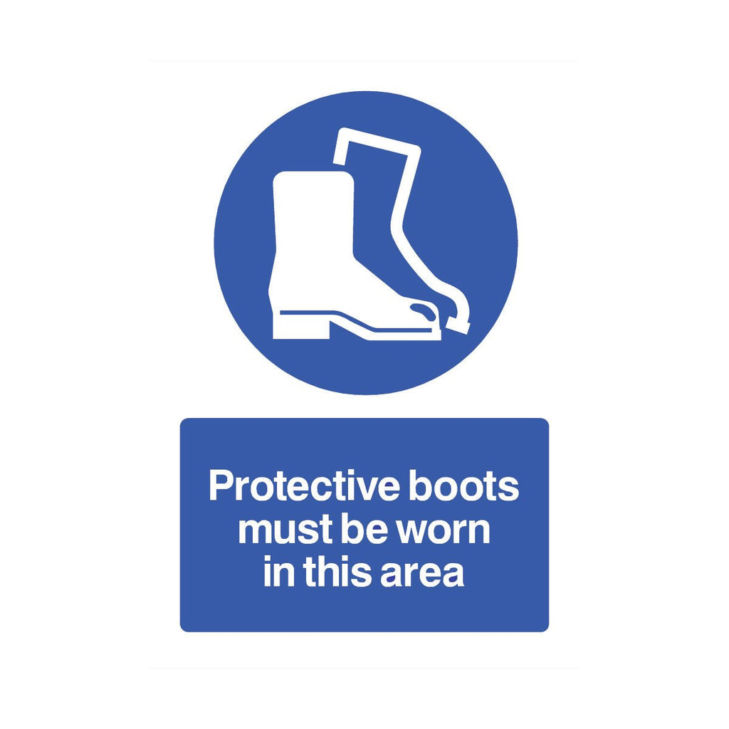 Protective Boots Must Be Worn In This Area Sign - The Sign Shed