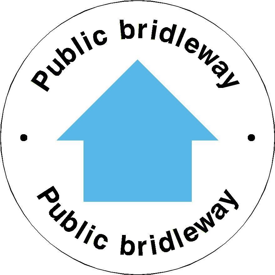 Public Bridleway Blue Arrow Waymarker sign - The Sign Shed