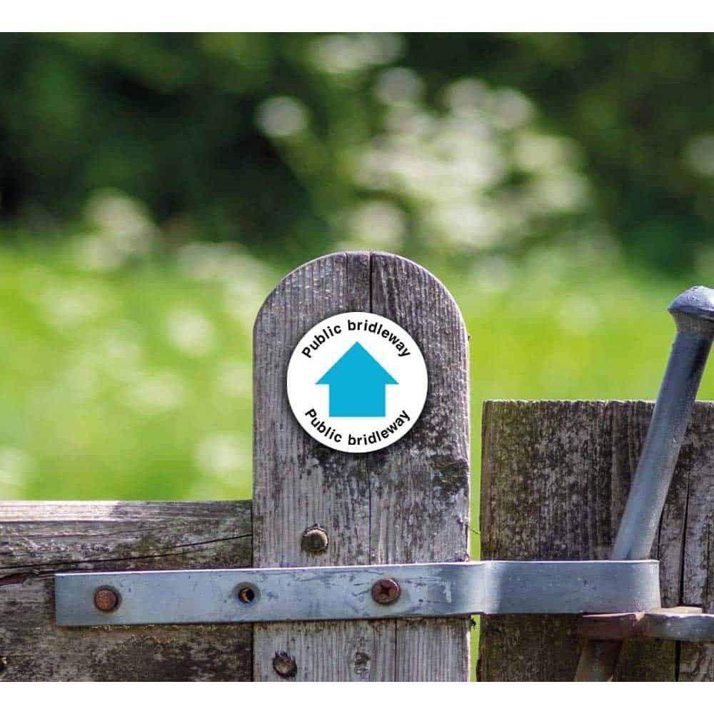 Public Bridleway Blue Arrow Waymarker sign - The Sign Shed