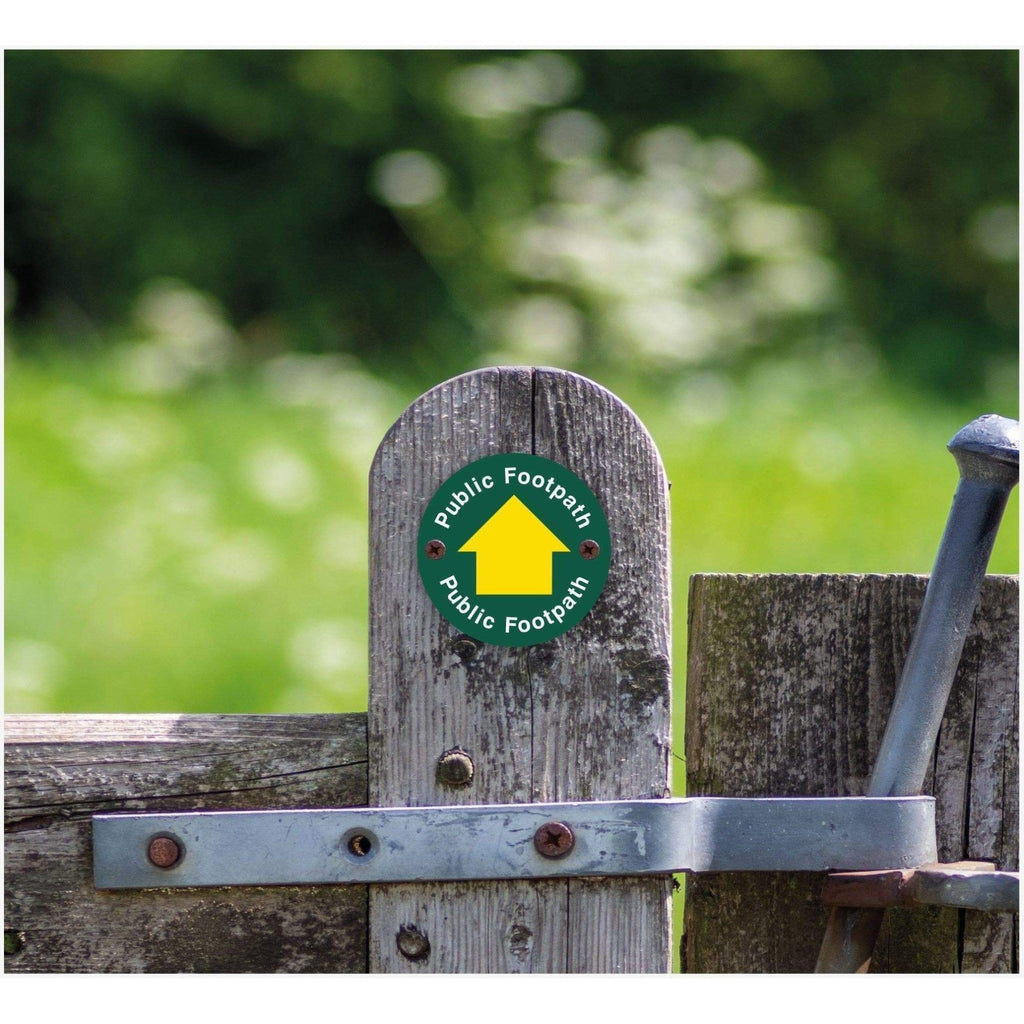 Public Footpath Yellow Arrow Waymarker sign - The Sign Shed