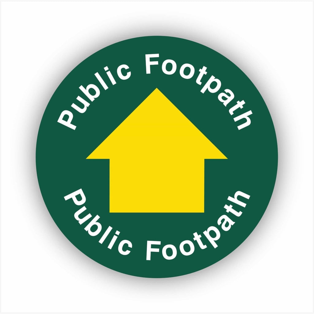 Public Footpath Yellow Arrow Waymarker sign - The Sign Shed