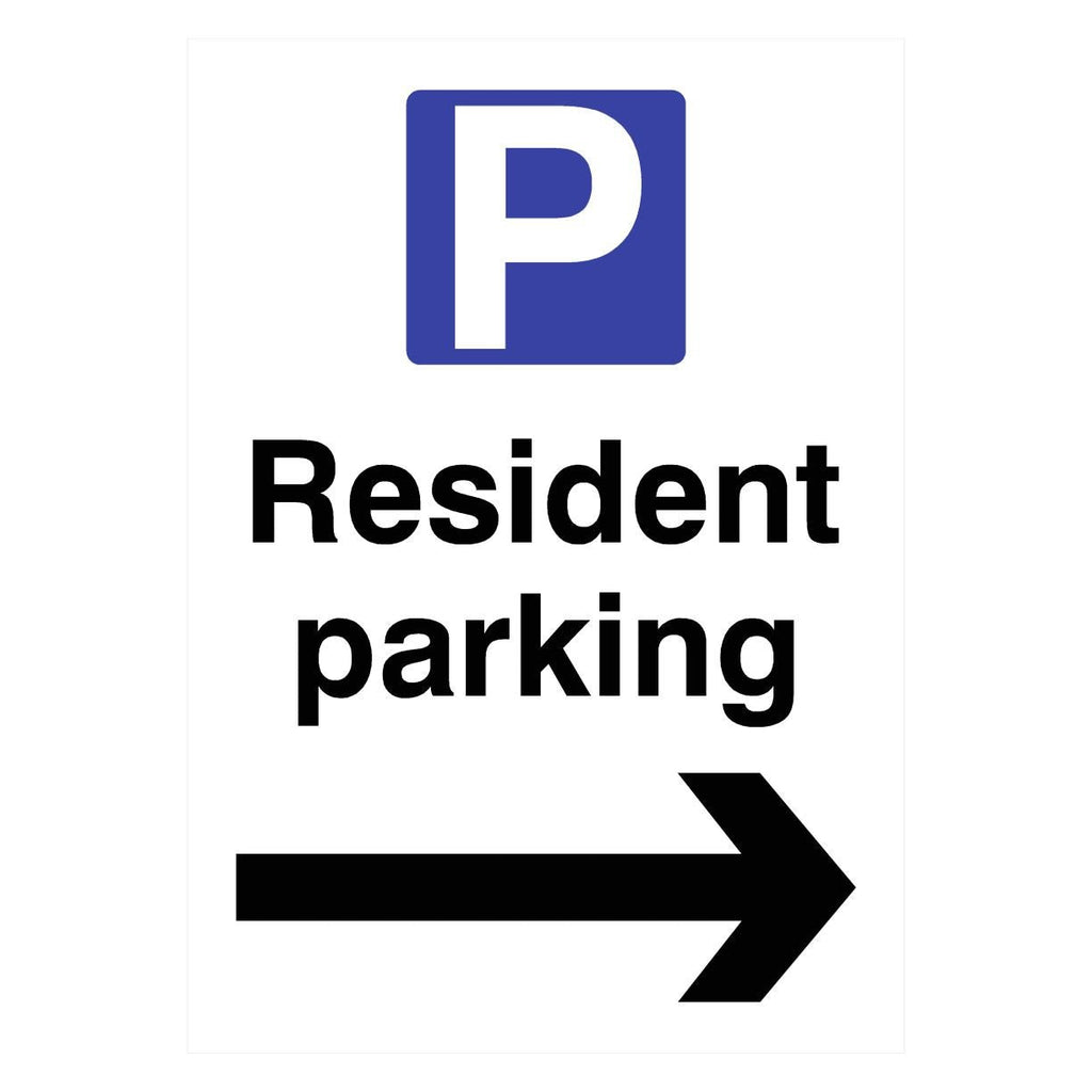 Resident Parking Right Arrow P Sign - The Sign Shed