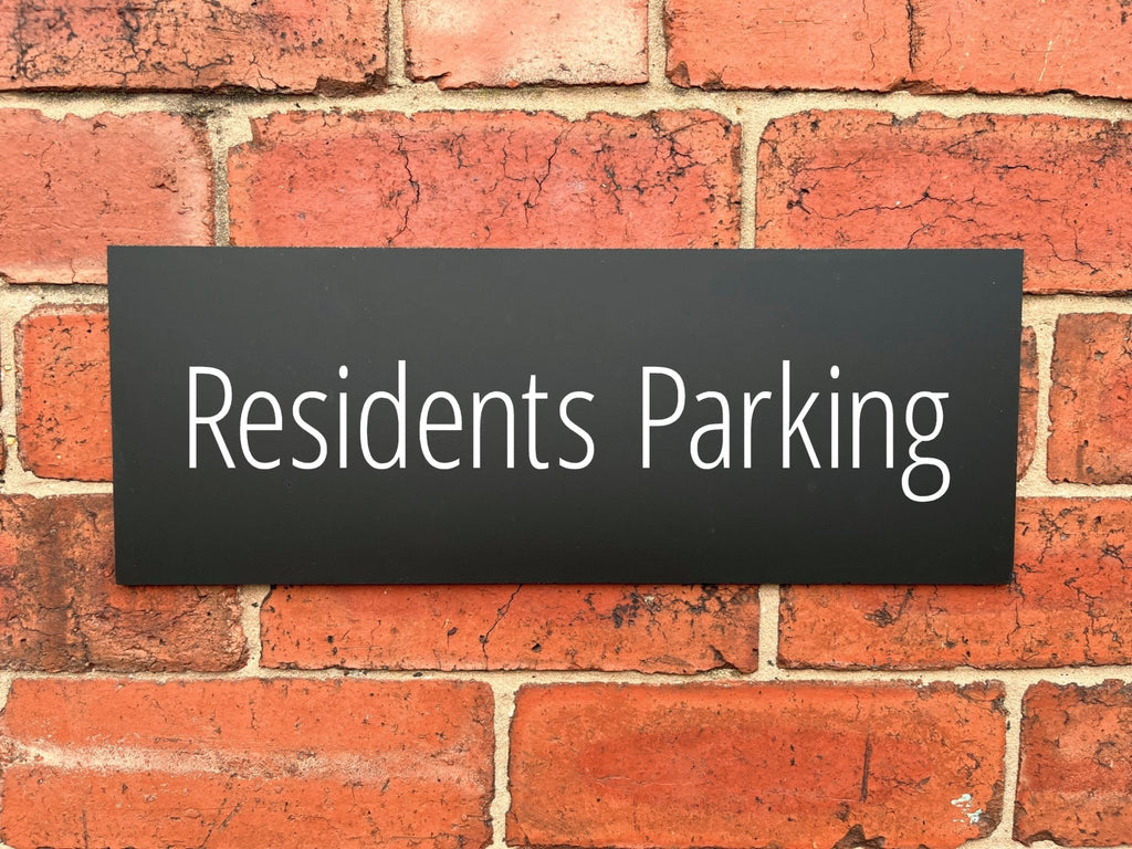 Residents Parking Sign Midnight Black Landscape - The Sign Shed