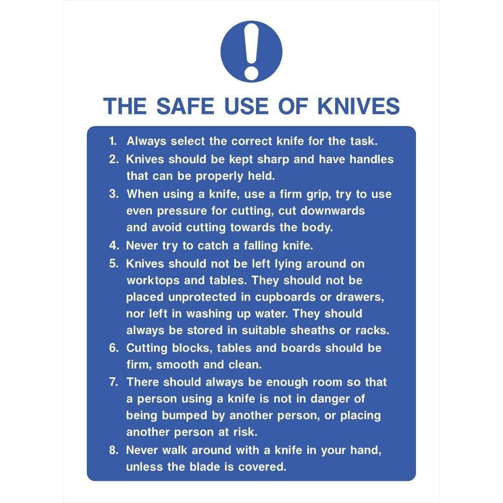 Safe Use Of Knives Sign - The Sign Shed