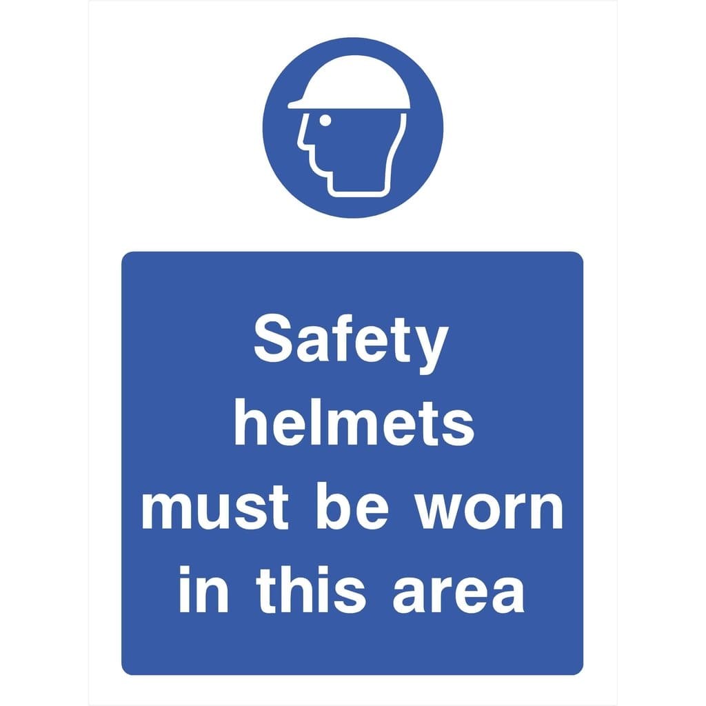 Safety Helmets Must Be Worn Beyond This Point Sign - The Sign Shed
