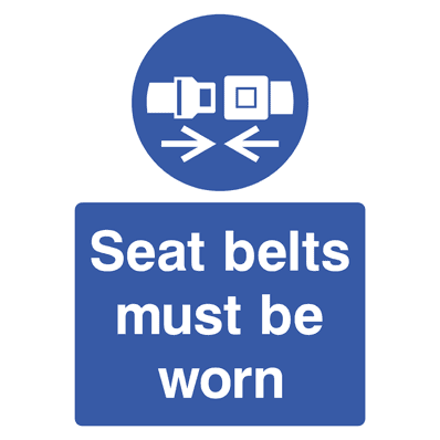 Seat Belts Must Be Worn Safety Sticker - The Sign Shed