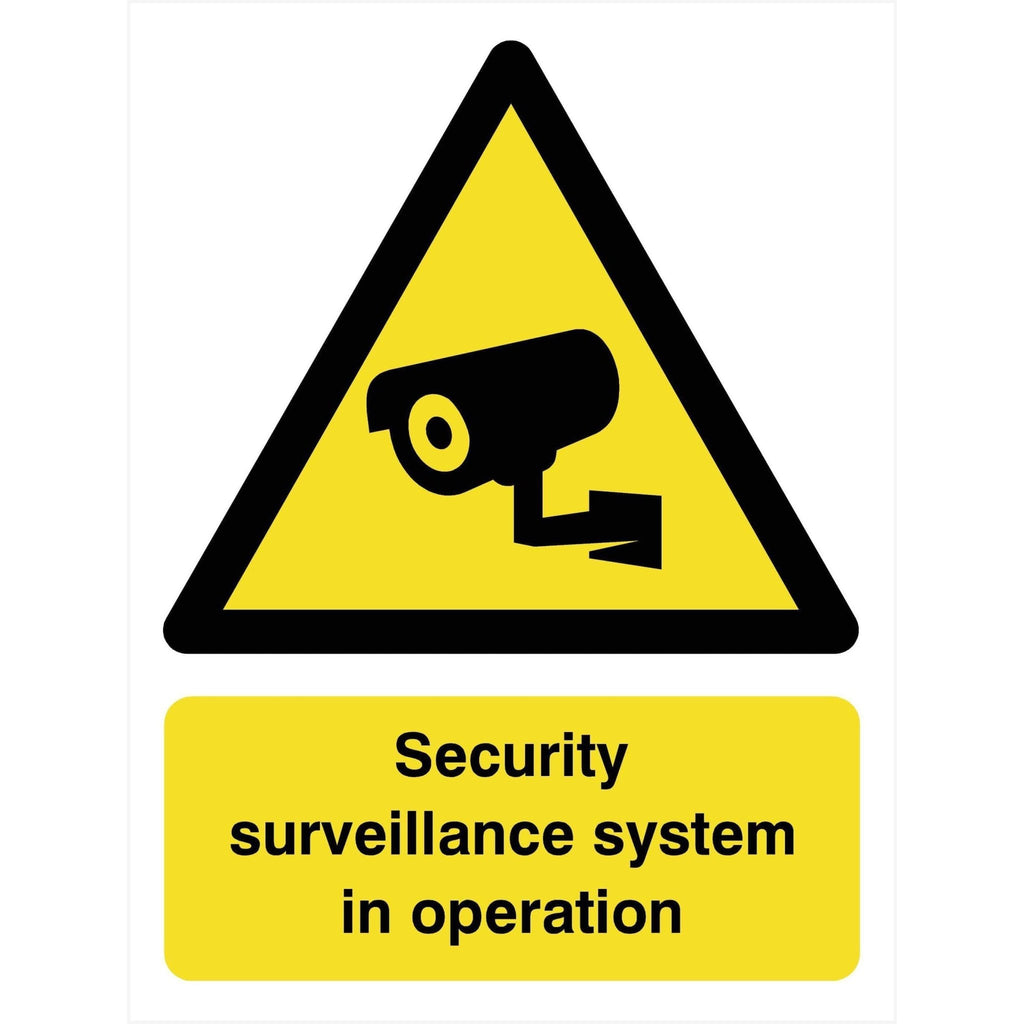 Security Surveillance System In Operation CCTV Sign - The Sign Shed