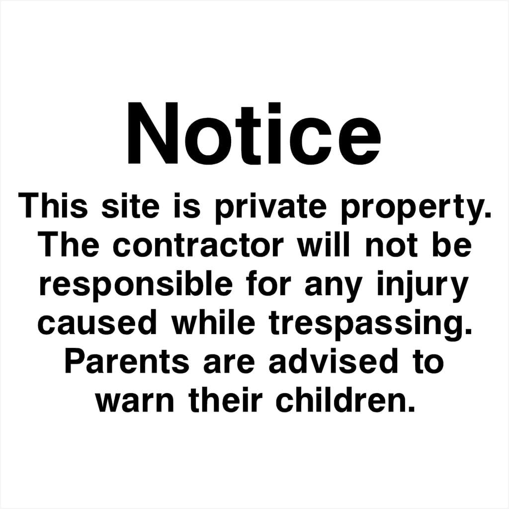 Site Is Private Property Sign - The Sign Shed