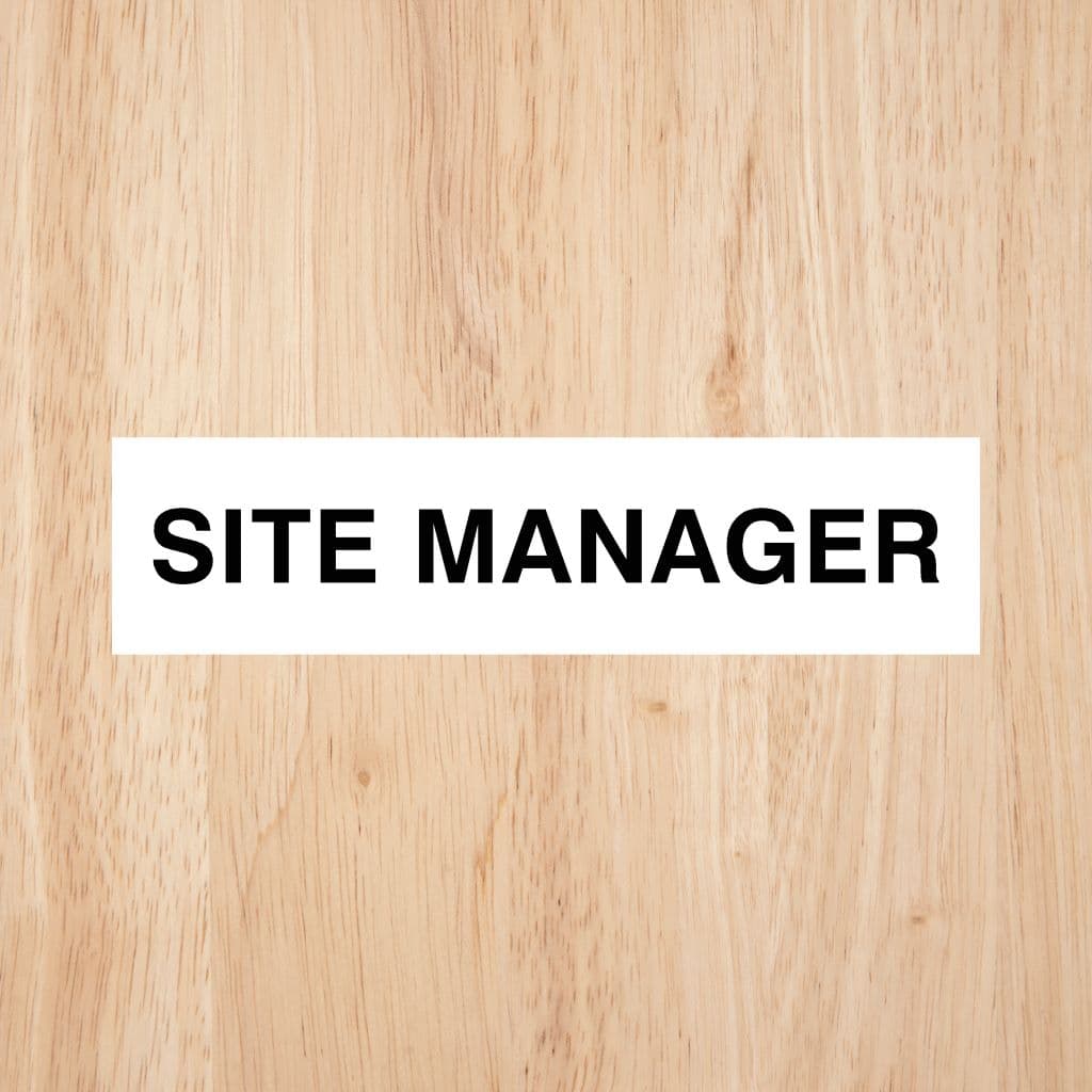 Site Manager Sign CAPS - The Sign Shed