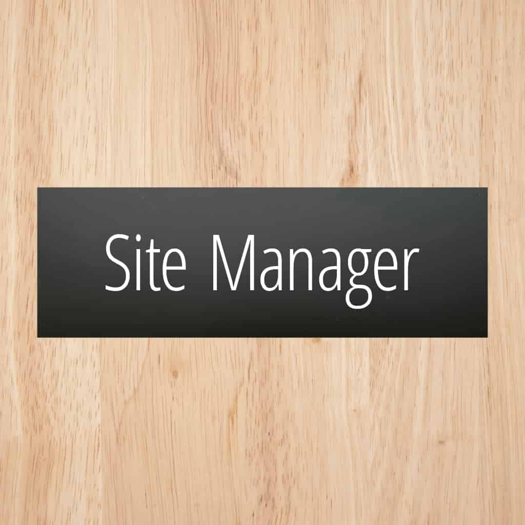 Site Manager Sign Midnight Black Landscape - The Sign Shed