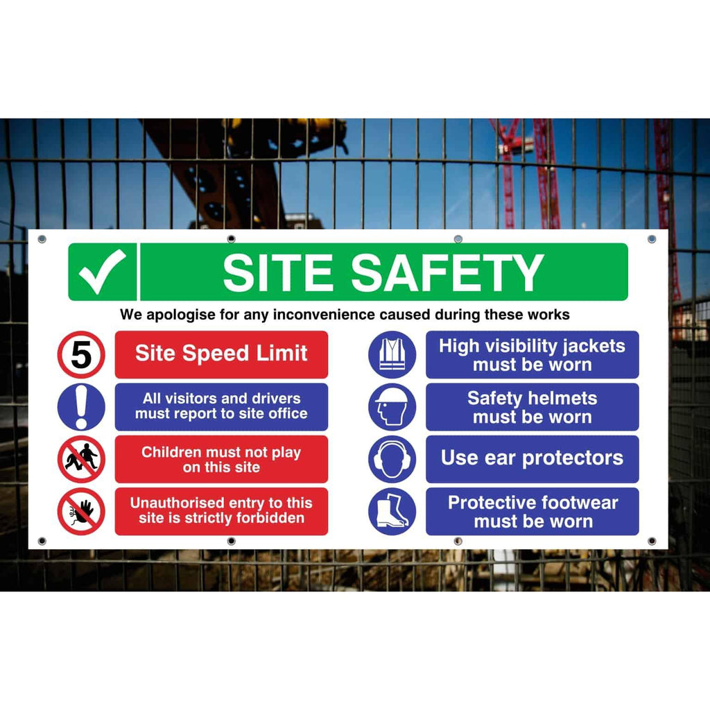 Site Safety Banner | 5 MPH Speed Limit - The Sign Shed
