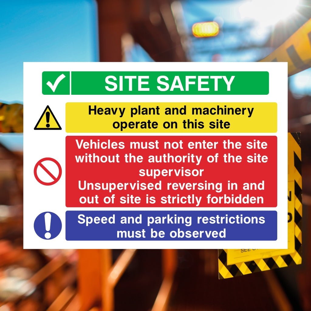 Site Safety Sign | Heavy Plant And Machinery - The Sign Shed