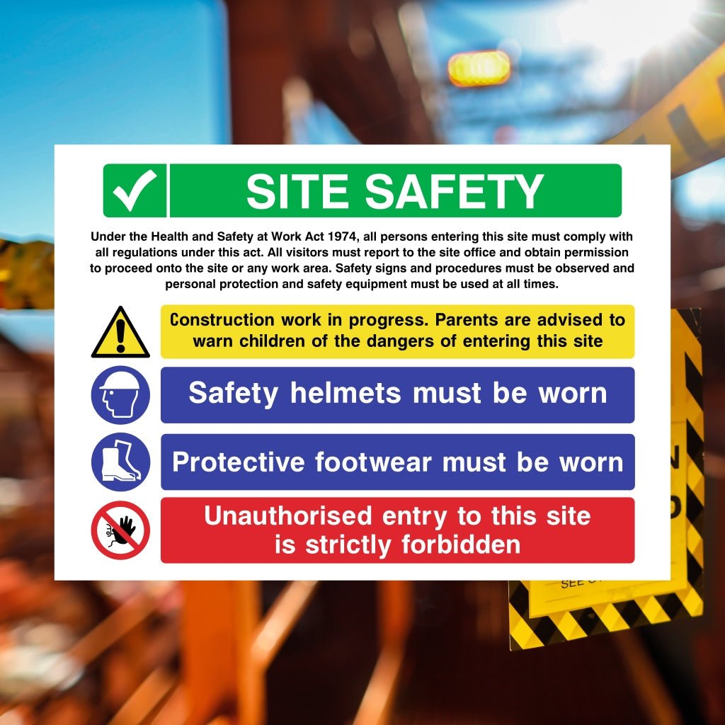 Safet Sign Construction Site Safety Boards – Multi‑Message Signs UK