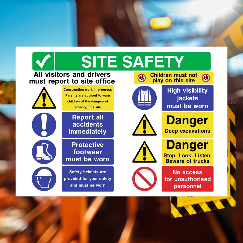 Site Safety Sign Visitors Must Report - The Sign Shed