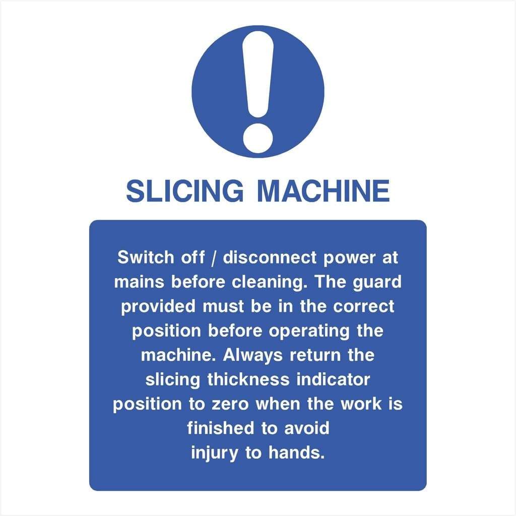 Slicing Machine Instructions Sign - The Sign Shed