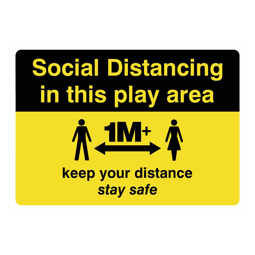 Social Distance In Play Area 1m Sign - The Sign Shed