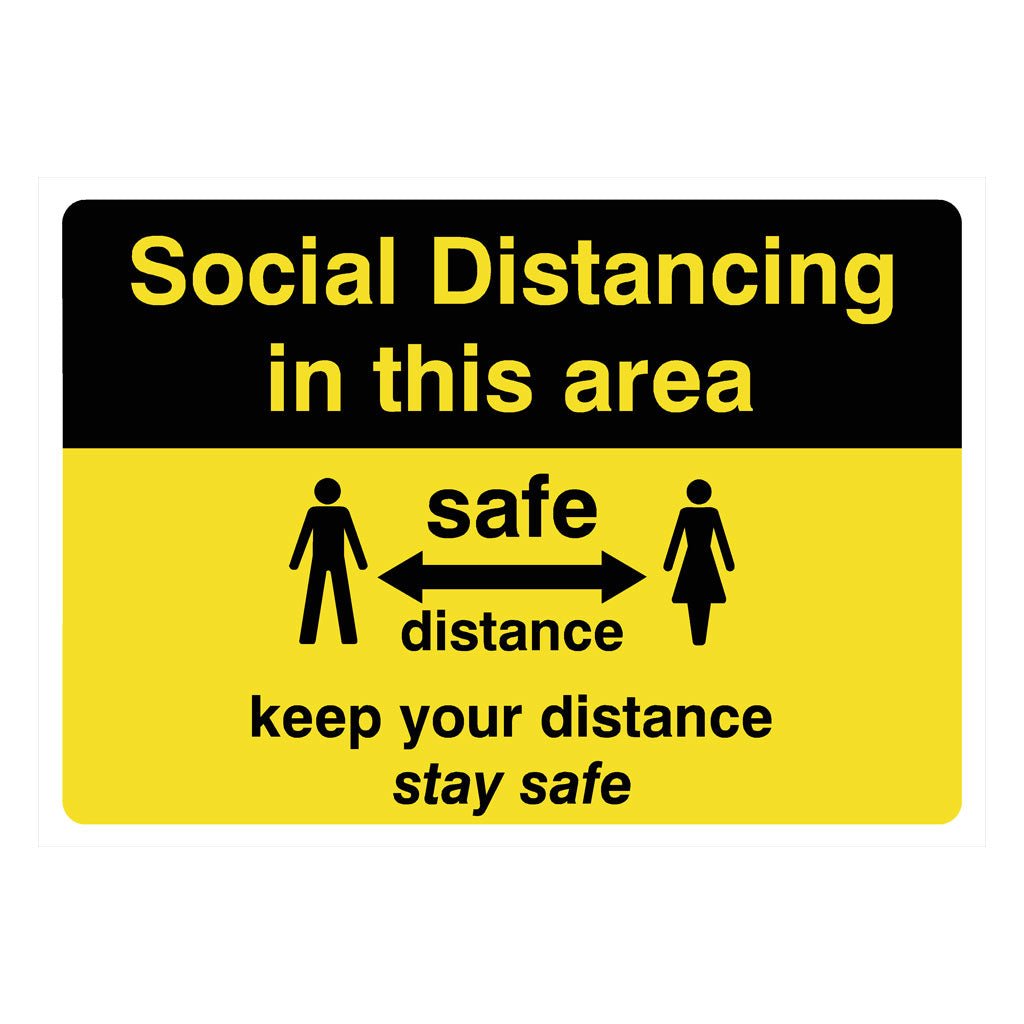 Social Distancing In Area Safe Distance Sign - The Sign Shed
