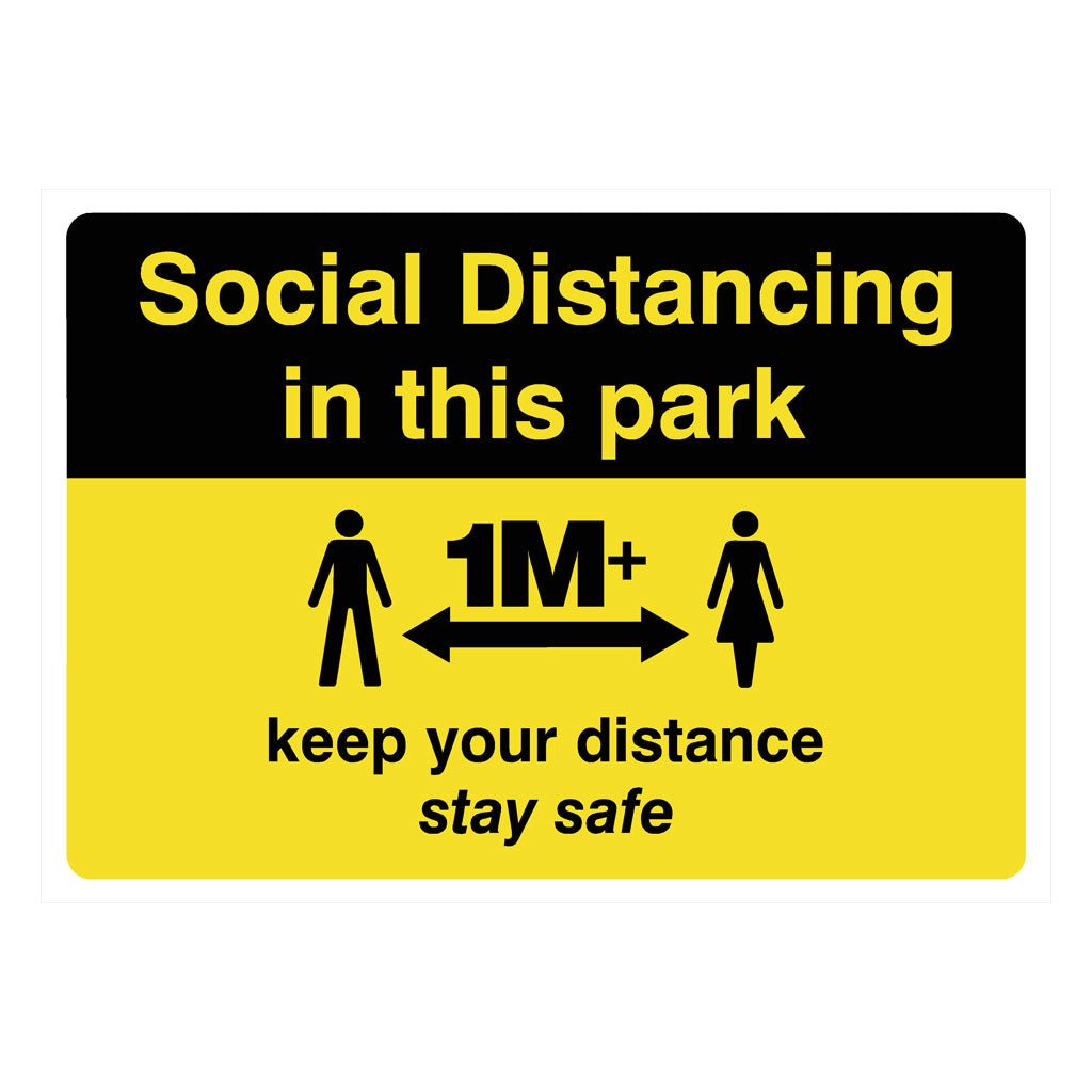 Social Distancing In Park 1 Metre Sign - The Sign Shed