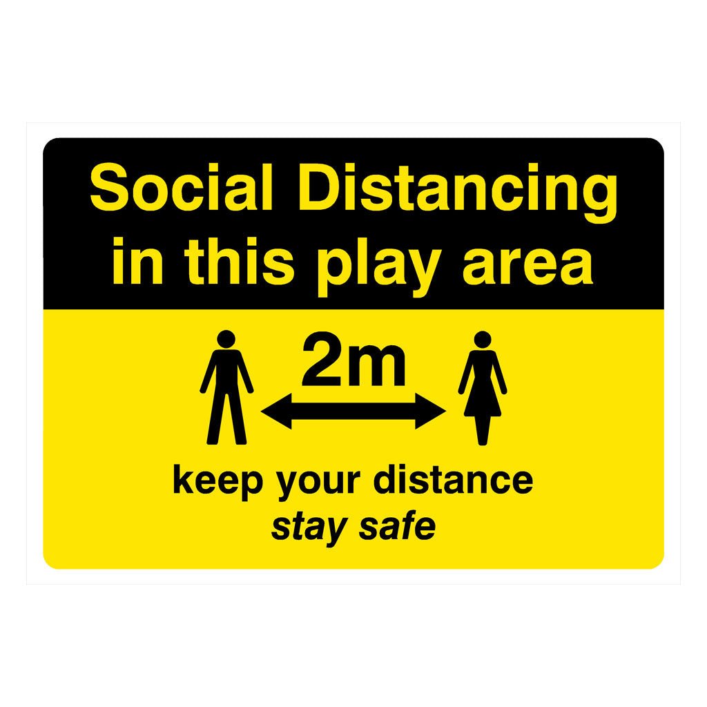 Social Distancing In Play Area 2m Sign - The Sign Shed